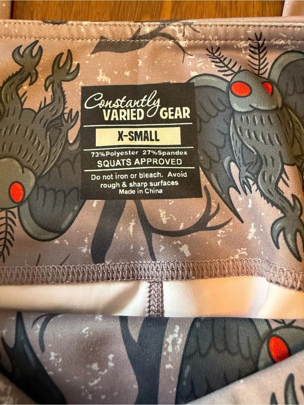 CVG XS Mothman Cryptid Series full-length tights leggings excellent condition - Picture 3 of 7